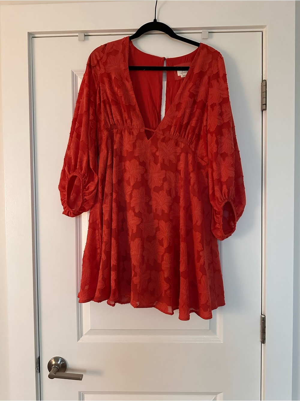 Anthropologie Floral Mini Dress in Red Size Medium (8) Like New